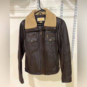 Michael Kors, Leather Bomber Jacket, Medium